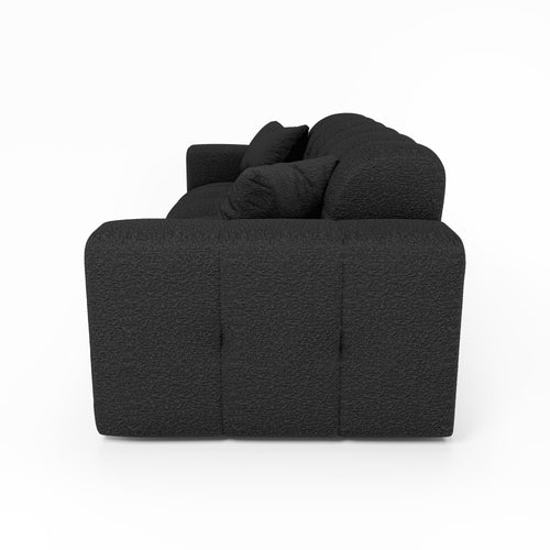 Premium Interiors - Bank COCOON - bouclé-stof donker antraciet 230cm