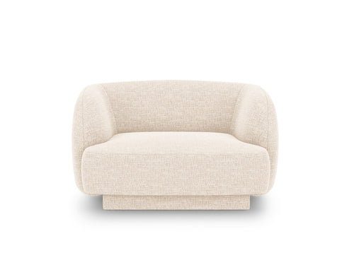 Micadoni Fauteuil Miley structurele stof ivoor - 90x103x70cm
