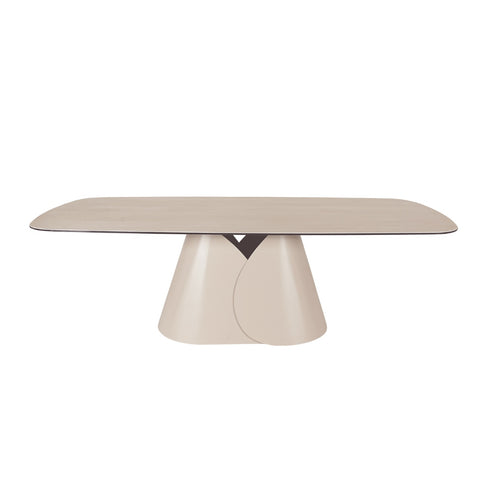 Giga Meubel Eettafel Quinn Travertinlook – Deens Ovaal – Sintered Stone – 250x110x76cm