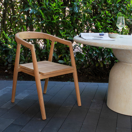 DÉJA Living Tuinstoel Lennox - Naturel Teakhout - Zithoogte 43cm - Set van 2 - vtwonen shop