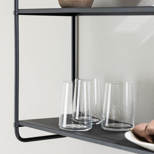 Nest living Freddy Metalen Wandrek Zwart - 63 x 62 cm - vtwonen shop