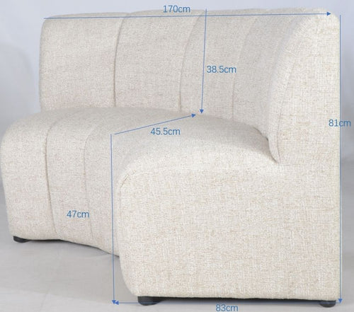 DÉJA Living Eetkamerbank Filo - Rond - Bruin - 170 cm - Met Rugleuning