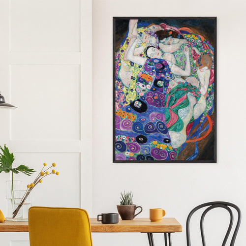 Artfulprints Poster met Lijst Gustav Klimt - The maiden   - A4 21x29.7 cm - Meerkleurig