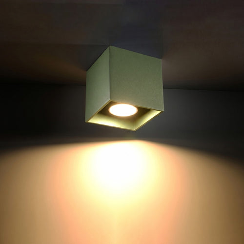 Sollux Lighting Plafondlamp QUAD 1 olijfgroen - 10x10x10cm