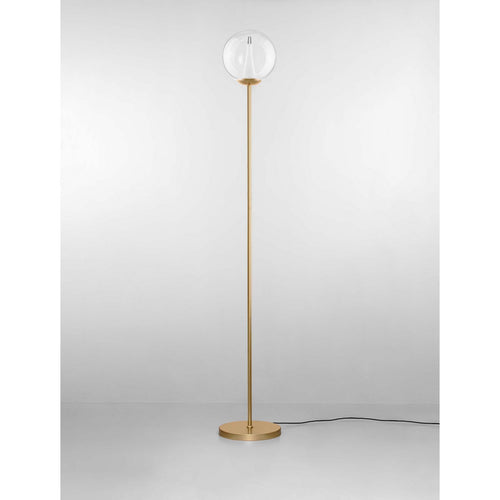 Nova Luce GALEO  Galeo glazen vloerlamp, helder, zandgoud, dimbare LED, 7W, 506lm, 3000K