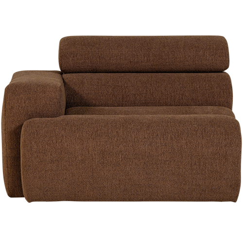 WOOOD 1-zits element bank arm links Novi - Polyester - Mokkabruin - 86x109x113 - vtwonen shop