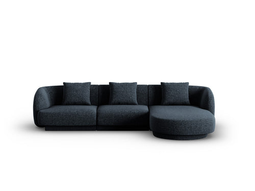 Cosmopolitan Design rechter hoekbank Tulum 4-zits, chenille, koningsblauw - 156x255x70cm