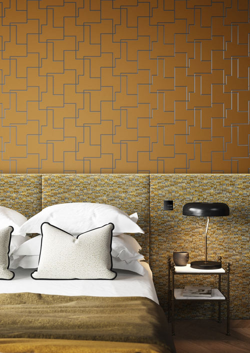 Masureel behang geometrische vormen bruin - 70 cm x 10.05 m - 630521