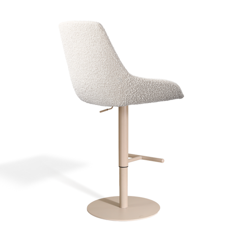 Nolon Niva-Isa tulp barkruk bouclé beige verstelbaar - beige poten