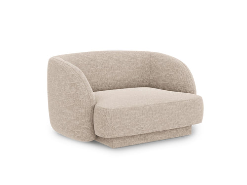 Micadoni Fauteuil Miley structurele stof beige - 90x103x70cm