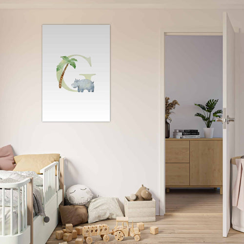 Artfulprints Poster Letter G kindernaam   - 30x40 cm - Meerkleurig