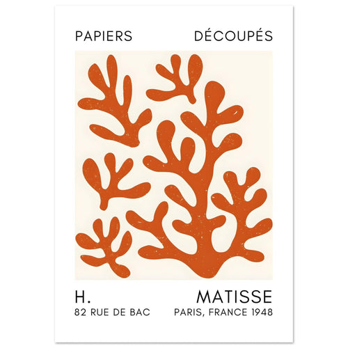 Artfulprints  Matisse – Coral shadows orange   poster A4 21x29.7 cm - vtwonen shop