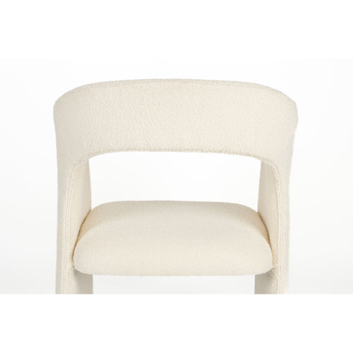 Housecraft Living Maire Stoel/ Eetkamerstoel Bouclé Off-White - Beige