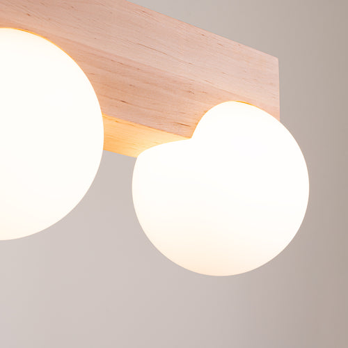 Sollux Lighting Plafondlamp BULBO 2 naturel hout - 29x12x16cm