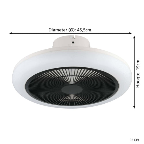 EGLO kostena plafondlamp met ventilator Kostrena - led-cct - wit, zwart - vtwonen shop