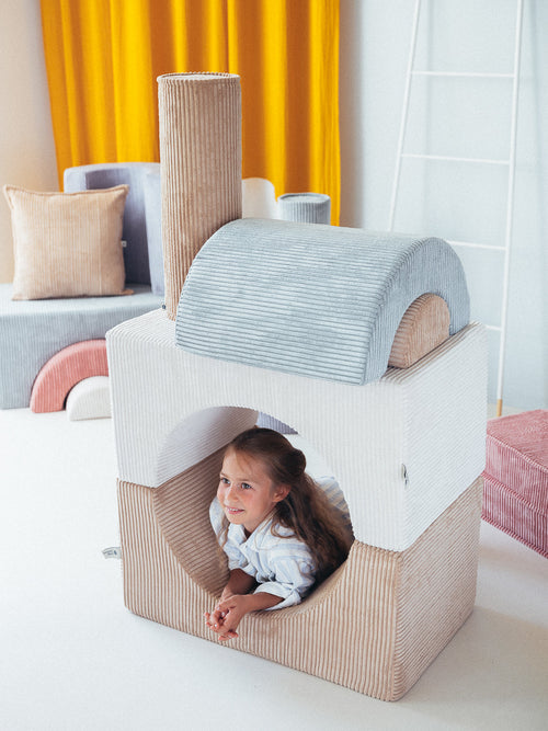 Wigiwama speelset Tiny Castle - wit - ribfluweel - vtwonen shop