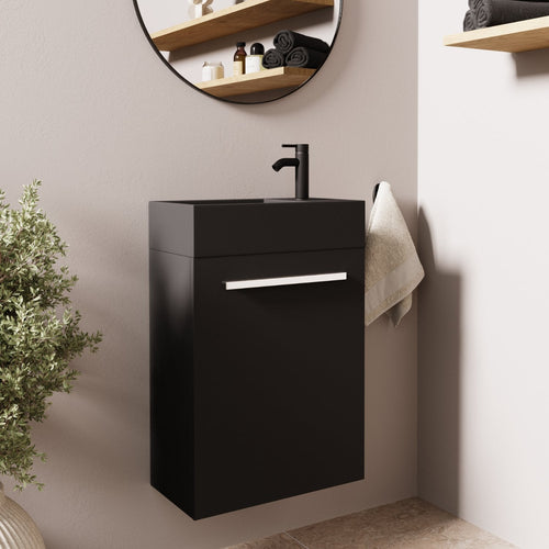 LOMAZOO toiletmeubel Bombay - zwarte wastafel - mat zwart