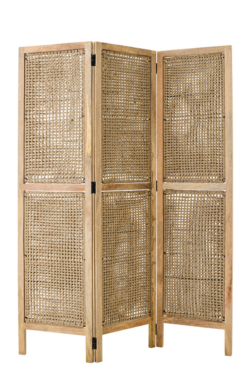 J-Line kamerscherm Rieten Panelen - hout - naturel