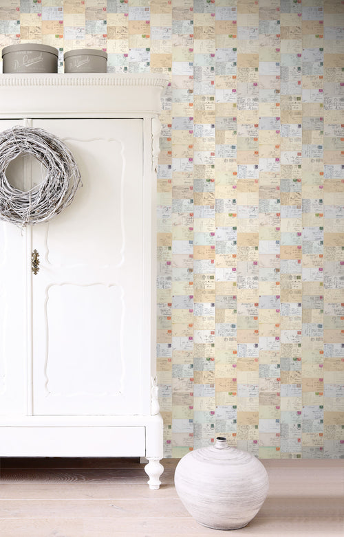 ESTAhome XXL behang postcards meerkleurig - 50 x 900 cm - 158105 - vtwonen shop