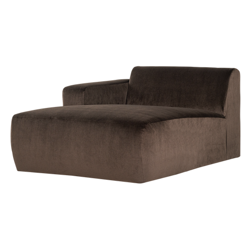 WOOOD chaise longue bank links Mojo Base - Velvet - Bruin - 74x112x162