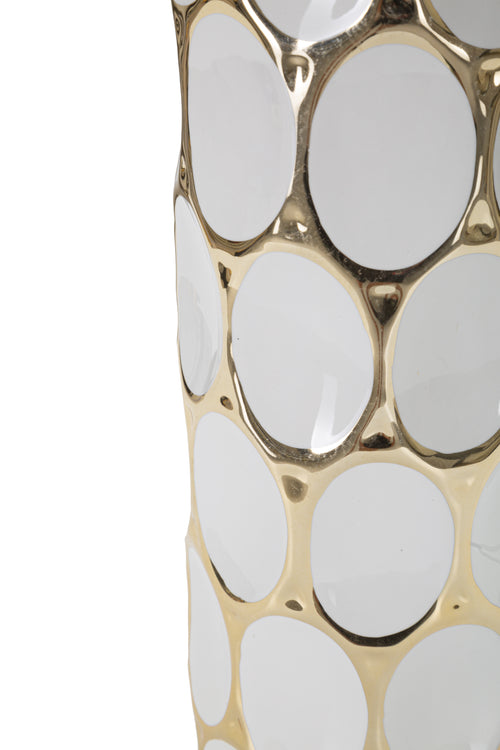 Mauro Ferretti tafellamp - Ø 34,5x56 cm - wit/goud