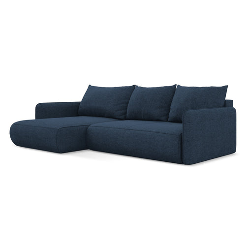 LaMiaSofa hoekbank links Palermo - chenille stof - koningsblauw - 240x148x86