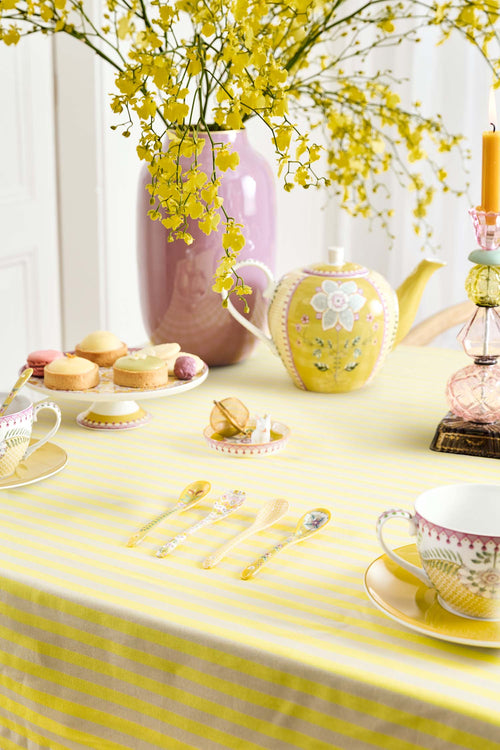 Pip Studio Theelepels Lily&Lotus - Porselein - Geel - Set van 4
