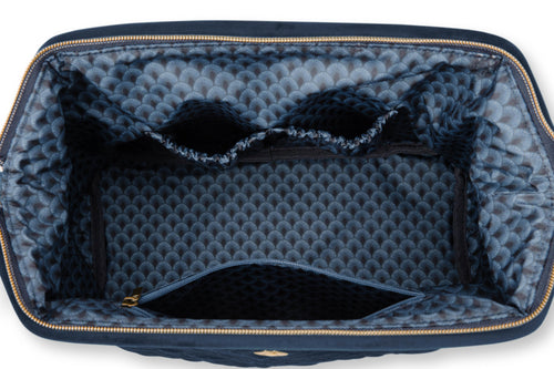 Pip Studio - Cooper Make up tasje - Velvet Quiltey Days - Blauw - 13.8 x 20.7 x 30 cm