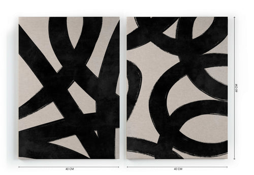 Set 2 Canvas 60x40 Abstracte Lijnen - vtwonen shop