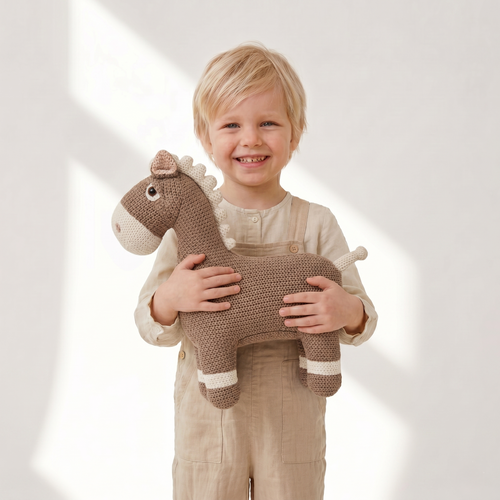 Pintado & Lacado knuffeldier Paard - bruin - 42 cm