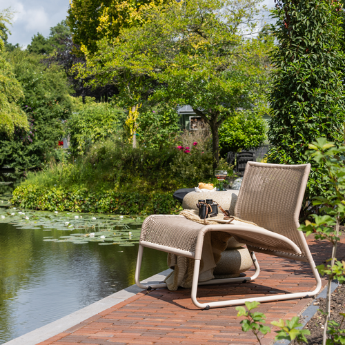 WOOOD tuin loungestoel West - Kunststof - Zand - 67x78x70