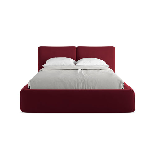 LaMiaSofa Bed met opbergruimte Milano - velours - bourgondië - 160x228x82