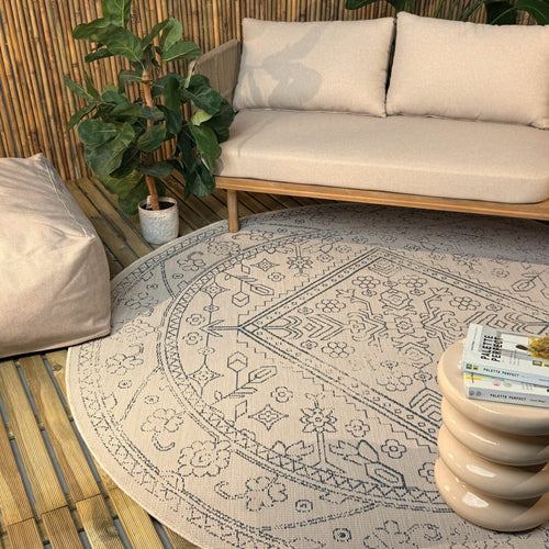 Rond buitenkleed Nova blauw - Interieur05 - 240 x 240 cm - vtwonen shop