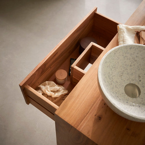 Tikamoon Badmeubel van massief acaciahout 120 cm - Naturel