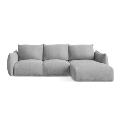 LaMiaSofa hoekbank rechts Savona - chenille stof - lichtgrijs - 242x162x90