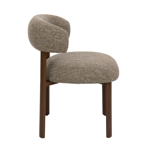 DÉJA Living Eetkamerstoel Alamo - Taupe/Walnoot - Set van 2
