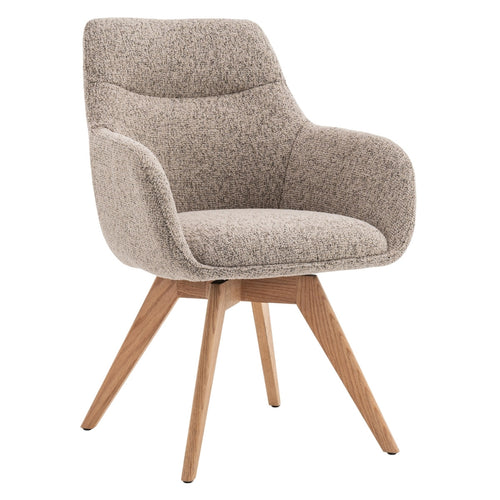DÉJA Living Eetkamerstoel Noé - Taupe/Naturel - Draaibaar - Set van 2 - vtwonen shop