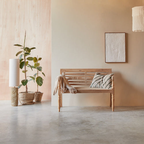 Tikamoon Bank van massief teakhout - Naturel - vtwonen shop
