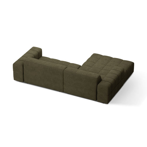 Cosmopolitan Design - Linker hoekbank Chicago 3-zits, chenille groente - 167x234x78cm