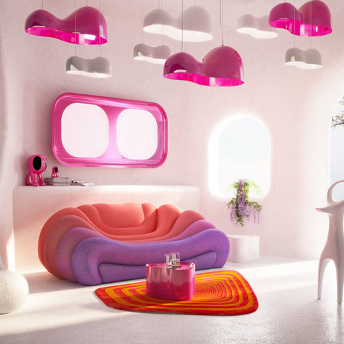 Kare Design Hanglamp Cloud Beam Double 100cm roze