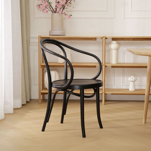 Fameg Venice No. 9 Houten Eetkamerstoel Zwart - Met Armleuning - vtwonen shop