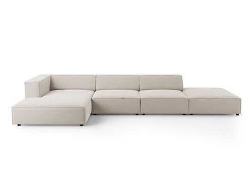 Cosmopolitan Design linker hoekbank Arendal 5-zits, flueel, ecru - 166x341x70cm