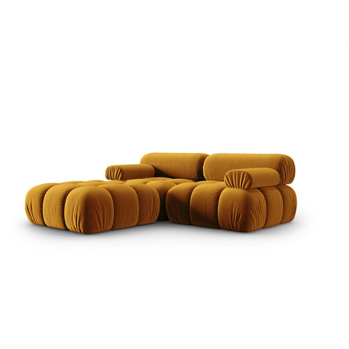 Cosmopolitan Design - Modulaire bank Cortina 3-zits, flueel geel - 188x188x70cm