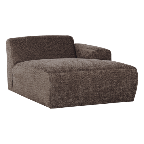 WOOOD chaise longue bank rechts Mojo Base - Wollig - Bruin - 74x112x162