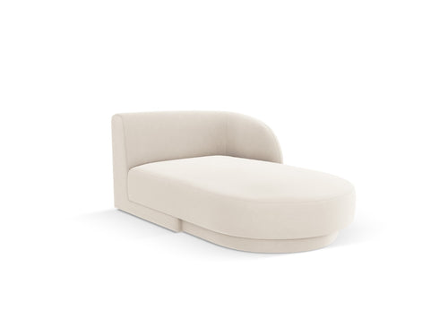 Micadoni rechter chaise longue Miley flueel, lichtbeige - 156x90x70cm