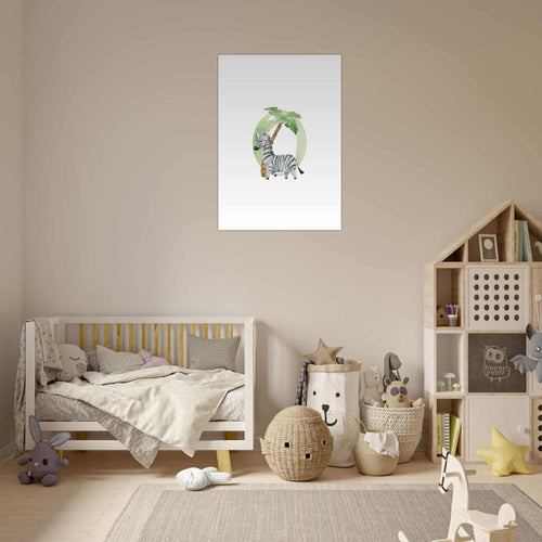 Artfulprints Poster Cijfer 0 kinderkamer   - A4 21x29.7 cm - Meerkleurig