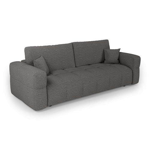 Premium Interiors - Slaapbank met opbergruimte VIBE - bouclé-stof grafietgrijs 247cm
