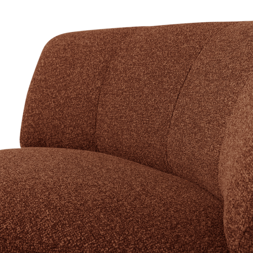 WOOOD hoekelement rond Mojo Base - Bouclé - Roestbruin Melange - 74x110x110