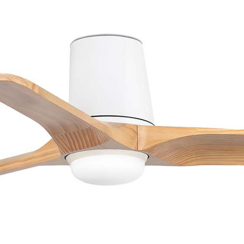 Faro Heywood Heywood Tub 90cm Smart LED Plafondventilator Mat Wit, Grenenhouten Bladen CCT