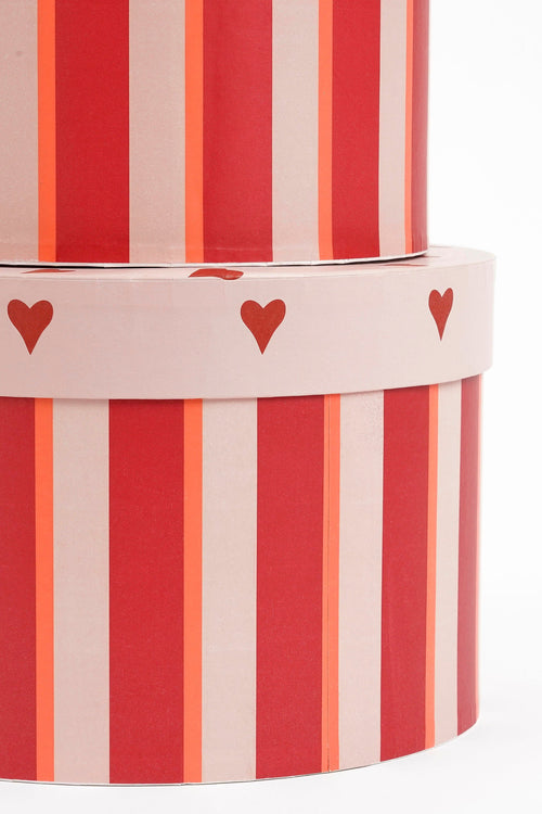 Mica Decorations Opbergdoos - Set van 3 - H14 x Ø21 cm - Papier - FSC Mix - Rood - vtwonen shop